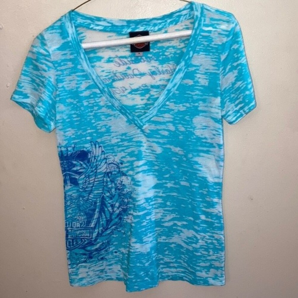 Harley-Davidson Southside Virginia Beach VA  Blue Tie Dye Shirt Sz M